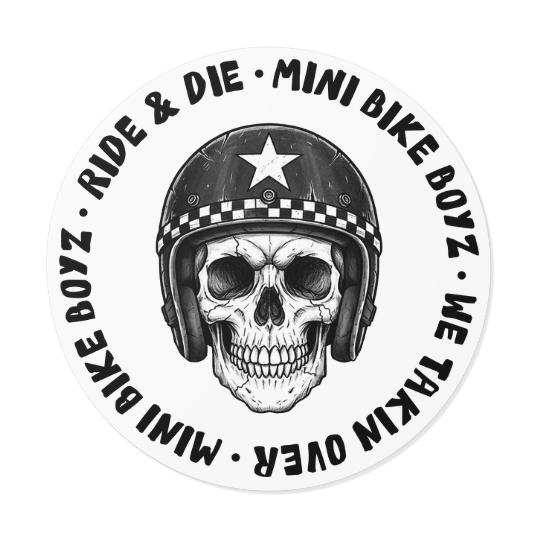 biker boyz motorcycle helmet Round Vinyl Stickers – Mini Bike Boyz